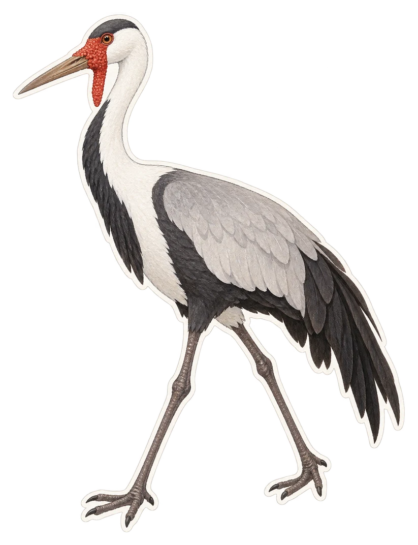 La grue caronculée (Bugeranus carunculatus)