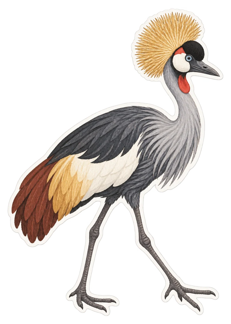 La grue couronnée (Balearica pavonina)