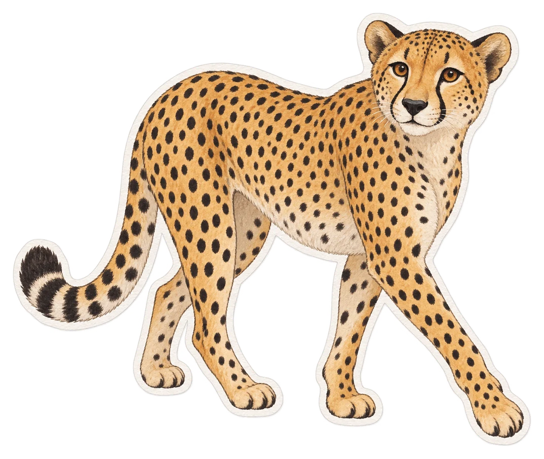 Le guépard (Acinonyx jubatus)