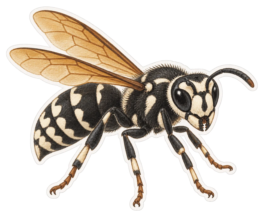 La guêpe à face blanche (Dolichovespula maculata)