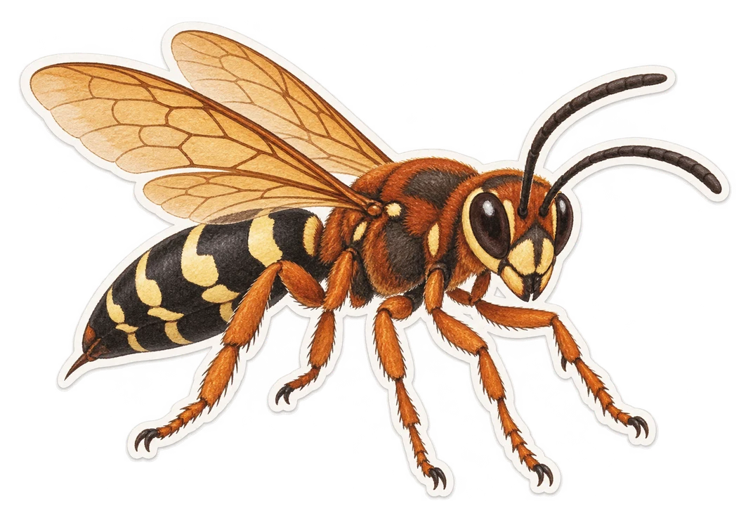 La guêpe tueuse de cigales (Sphecius speciosus)