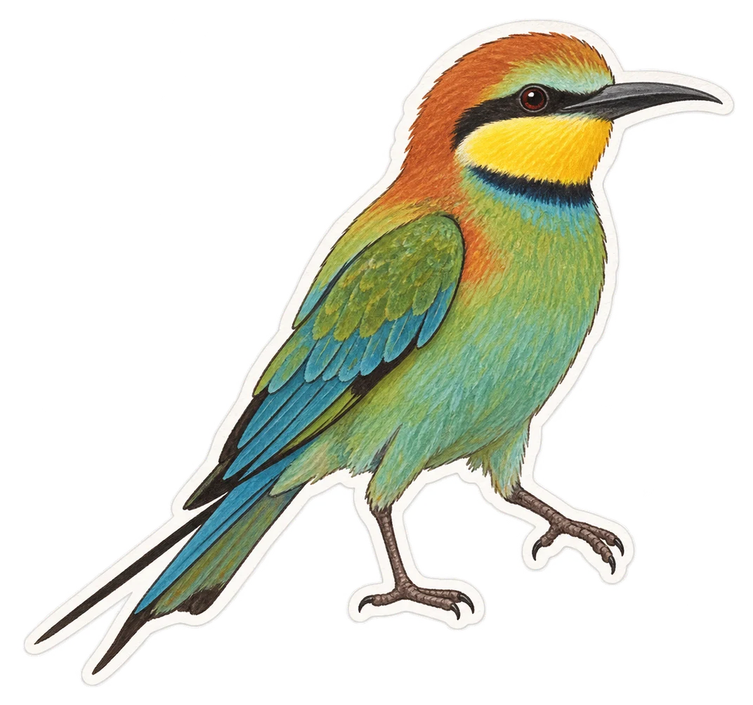 Le guêpier arc-en-ciel (Merops ornatus)