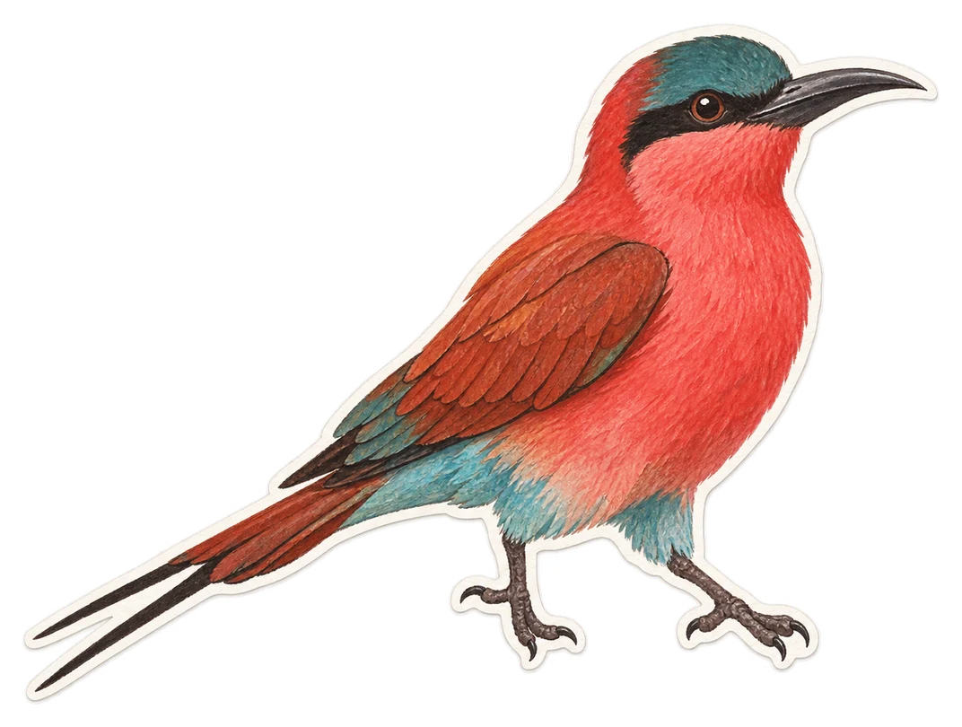Le guêpier écarlate (Merops nubicus)