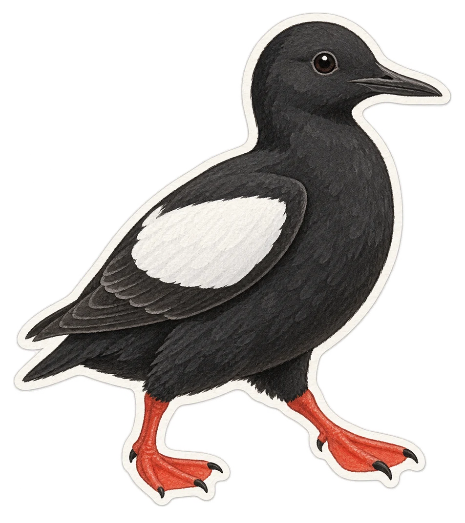 Le guillemot à miroir (Cepphus grylle)