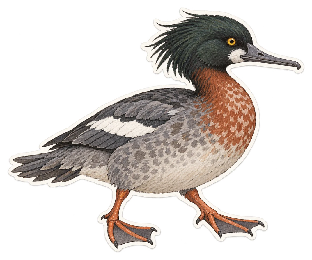 Le harle de Nouvelle-Zélande (Mergus australis)