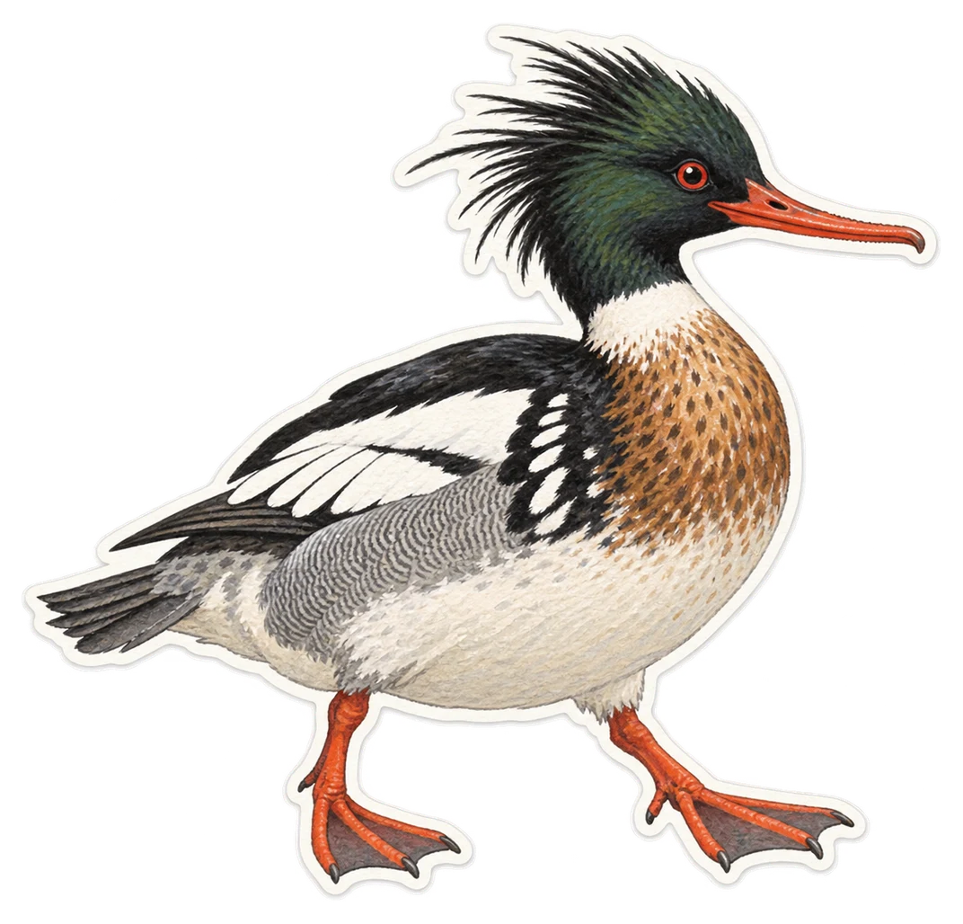 Le harle huppé (Mergus serrator)