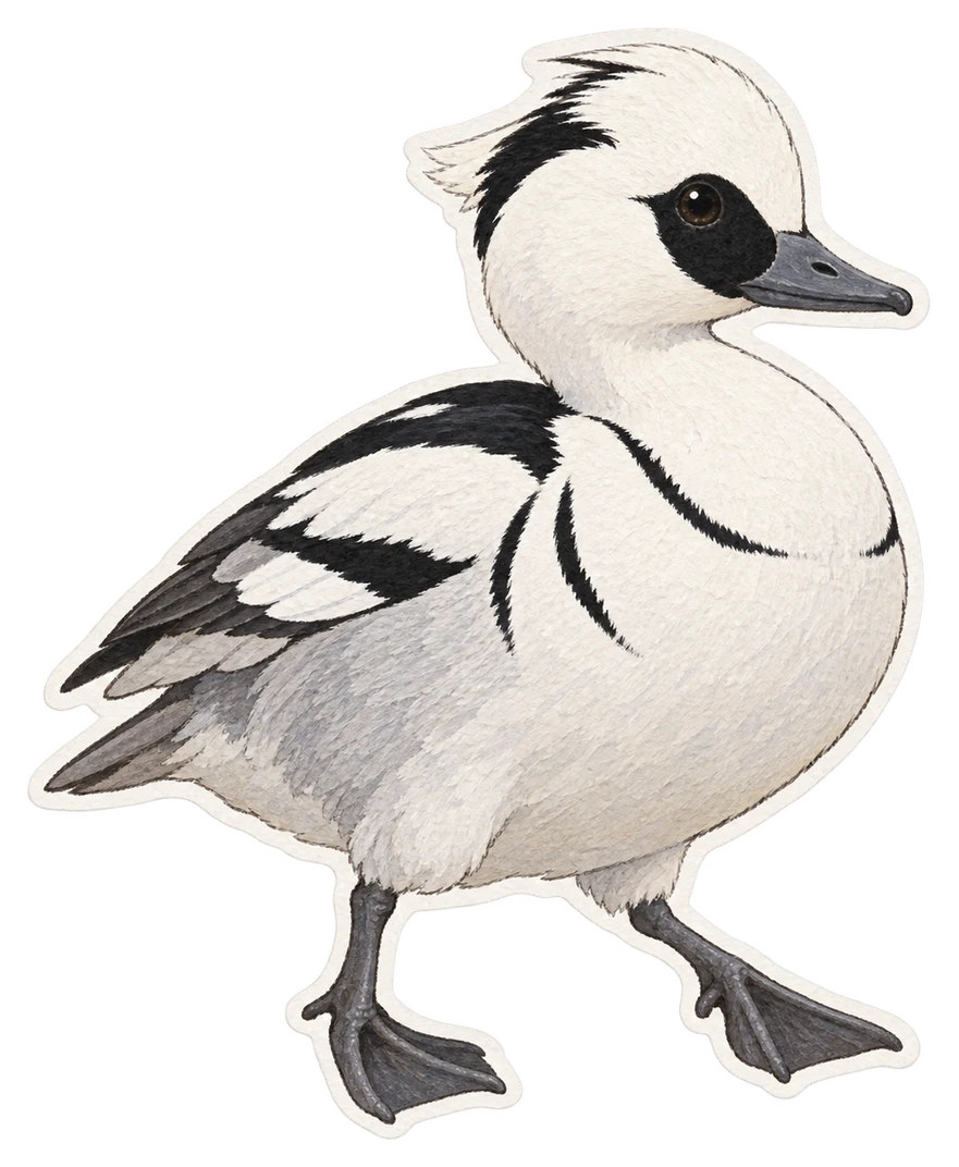 Le harle piette (Mergellus albellus)