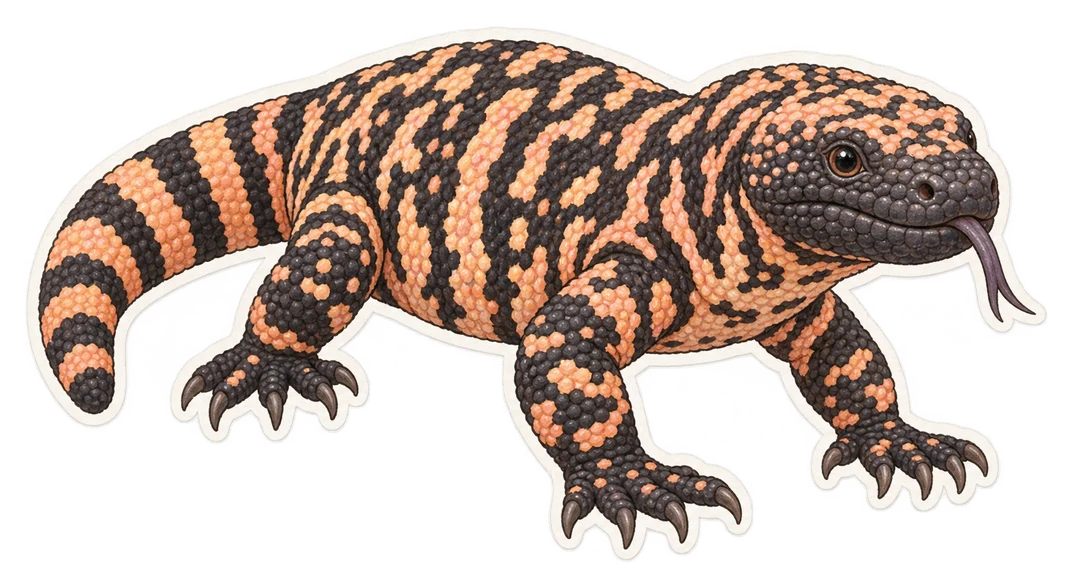 Le heloderme perlé (Heloderma horridum)