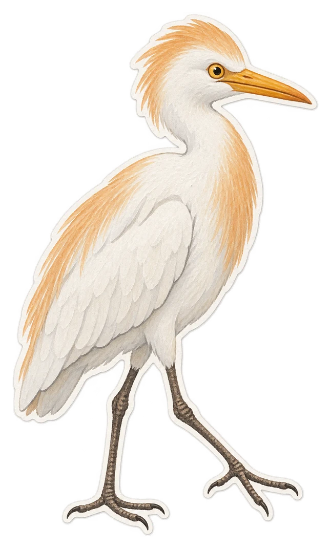 Le héron garde-bœufs (Bubulcus ibis)