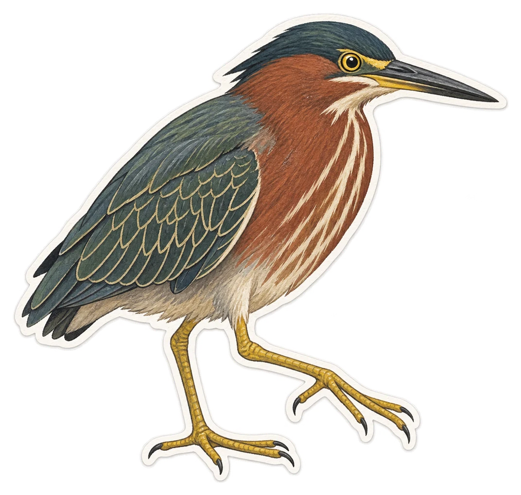 Le héron vert (Butorides virescens)