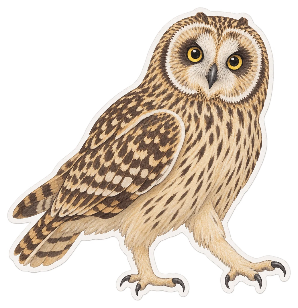 Le hibou des marais (Asio flammeus)