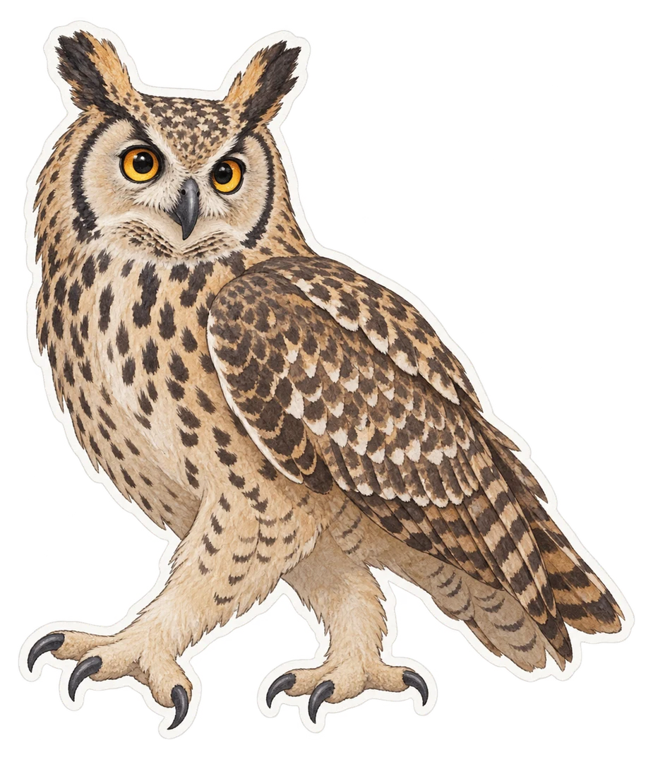 Le hibou grand-duc africain (Bubo lacteus)
