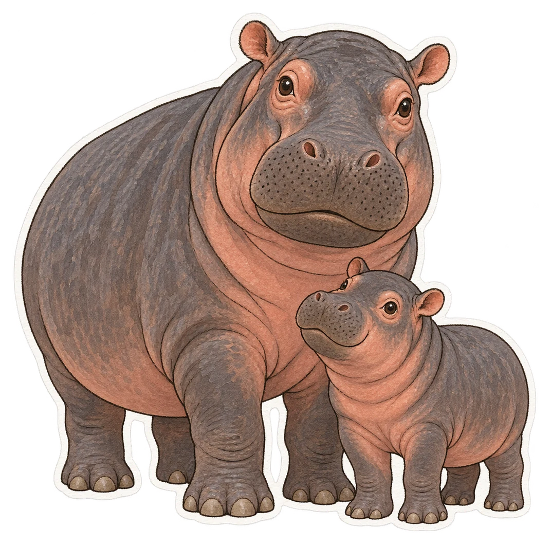 Le petit de l’hippopotame