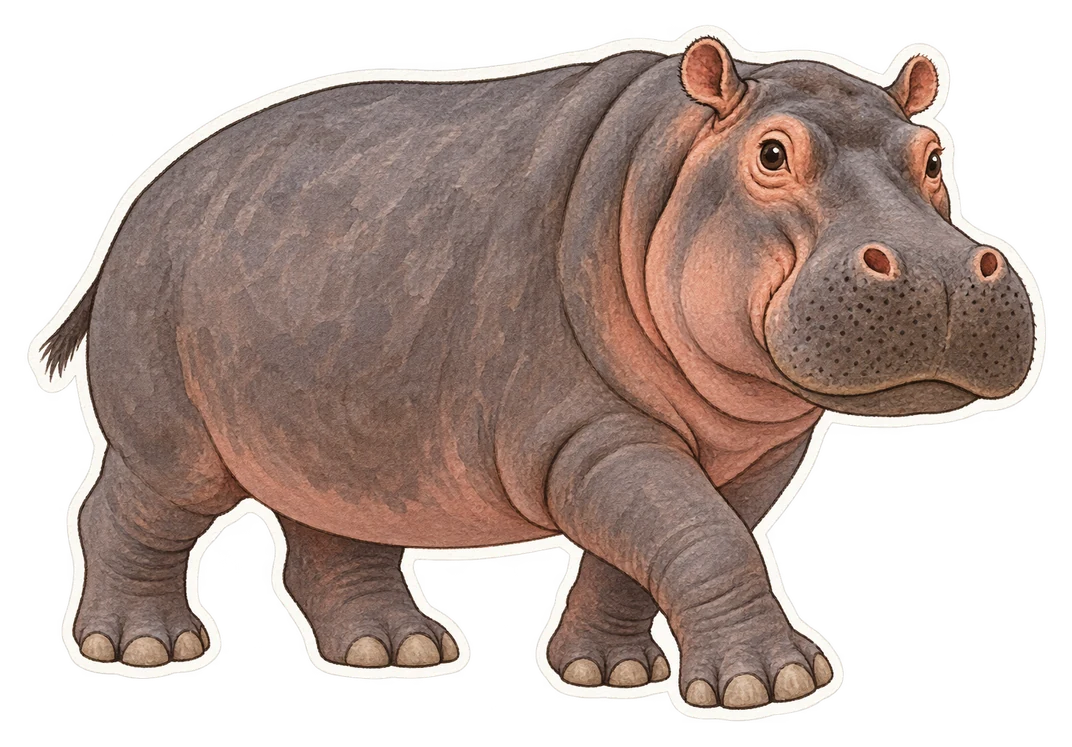L'hippopotame (Hippopotamus amphibius)