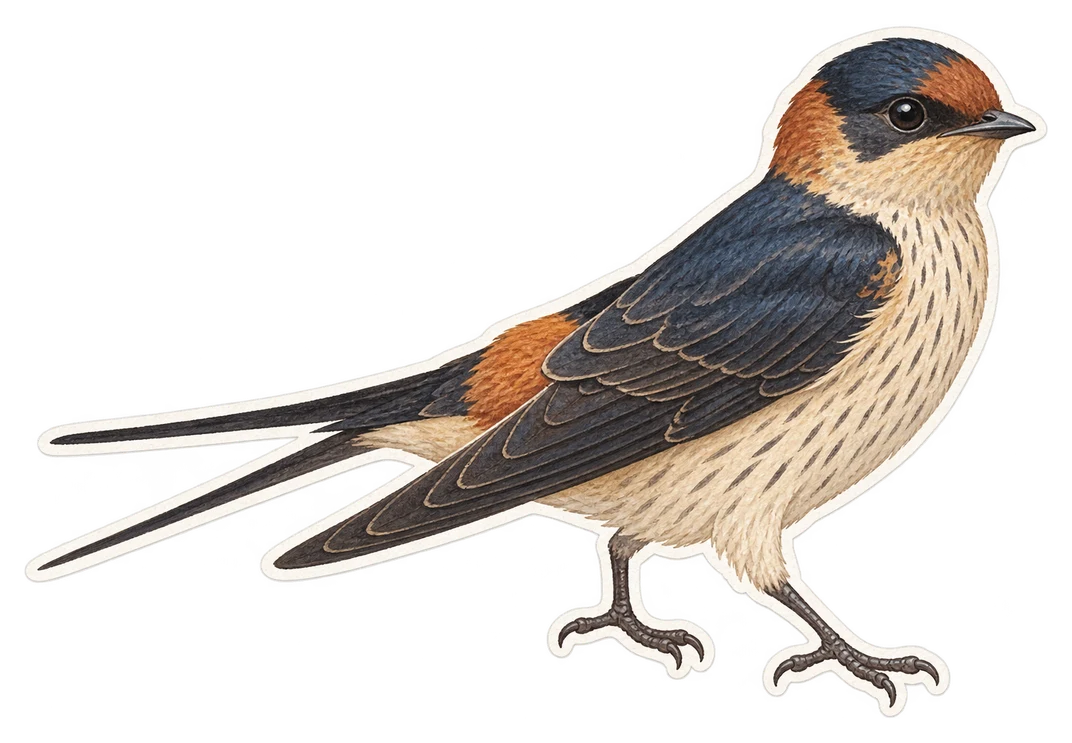 L'hirondelle rousseline (Cecropis rufula)