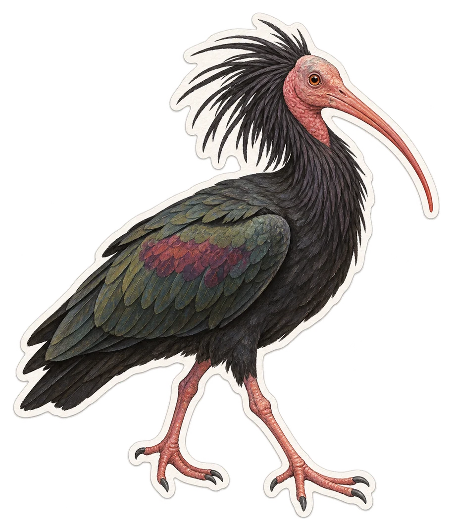 L'ibis chauve (Geronticus eremita)
