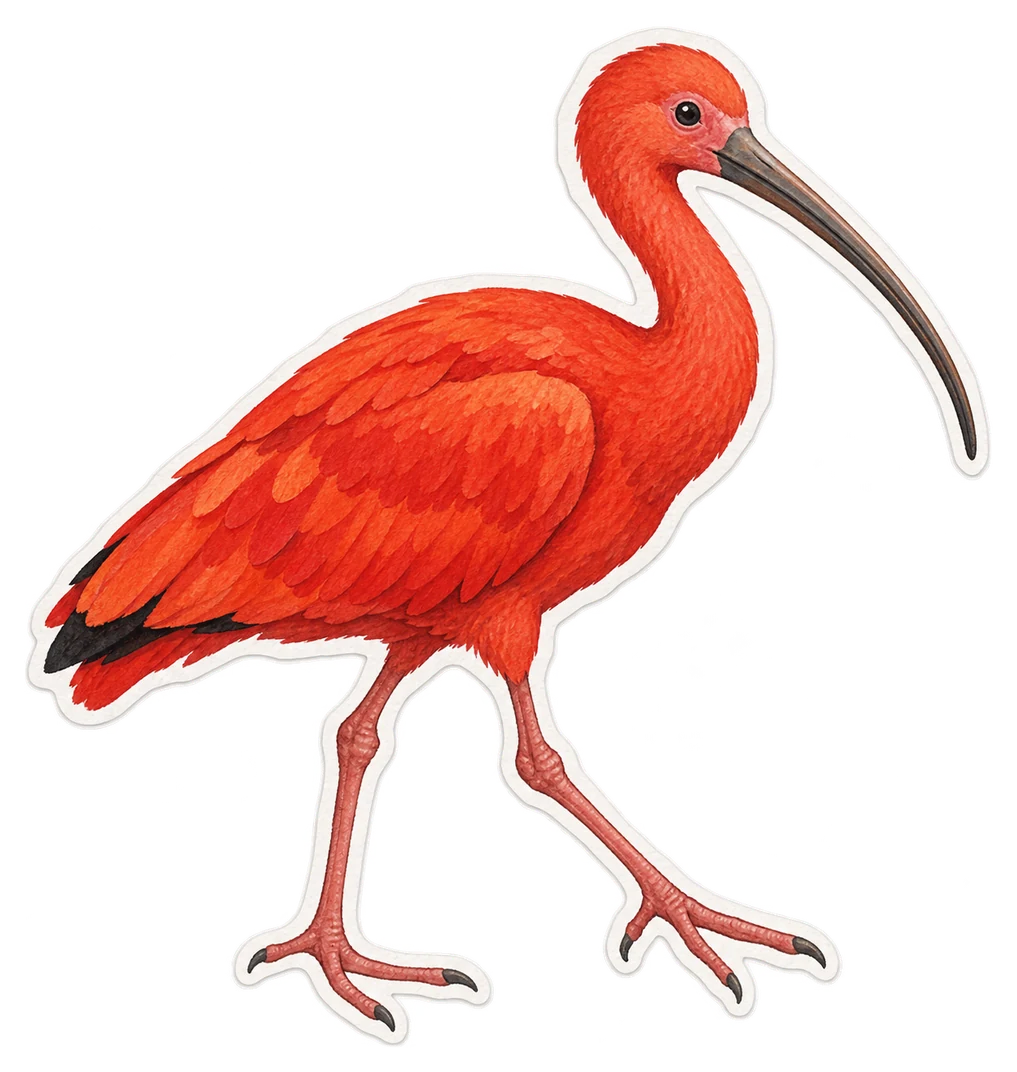 L'ibis rouge (Eudocimus ruber)
