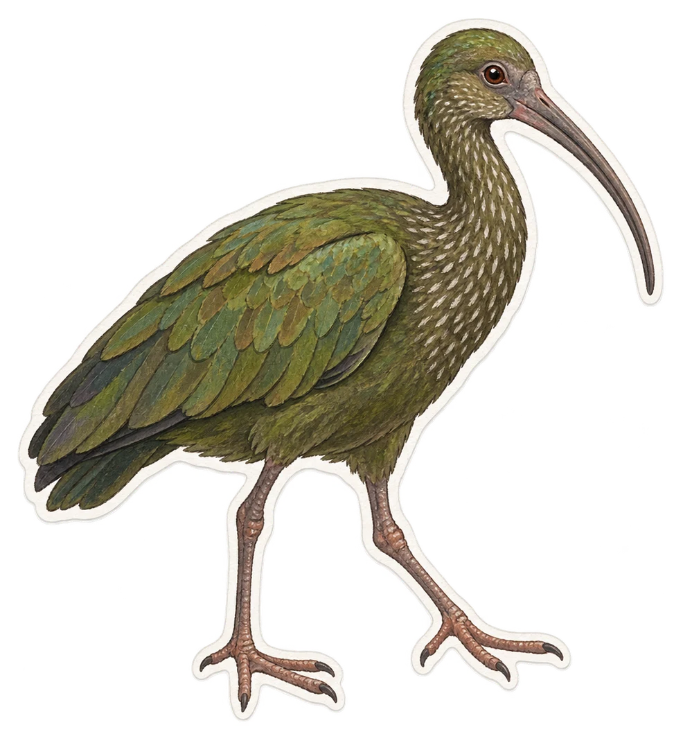 L'ibis vert (Mesembrinibis cayennensis)
