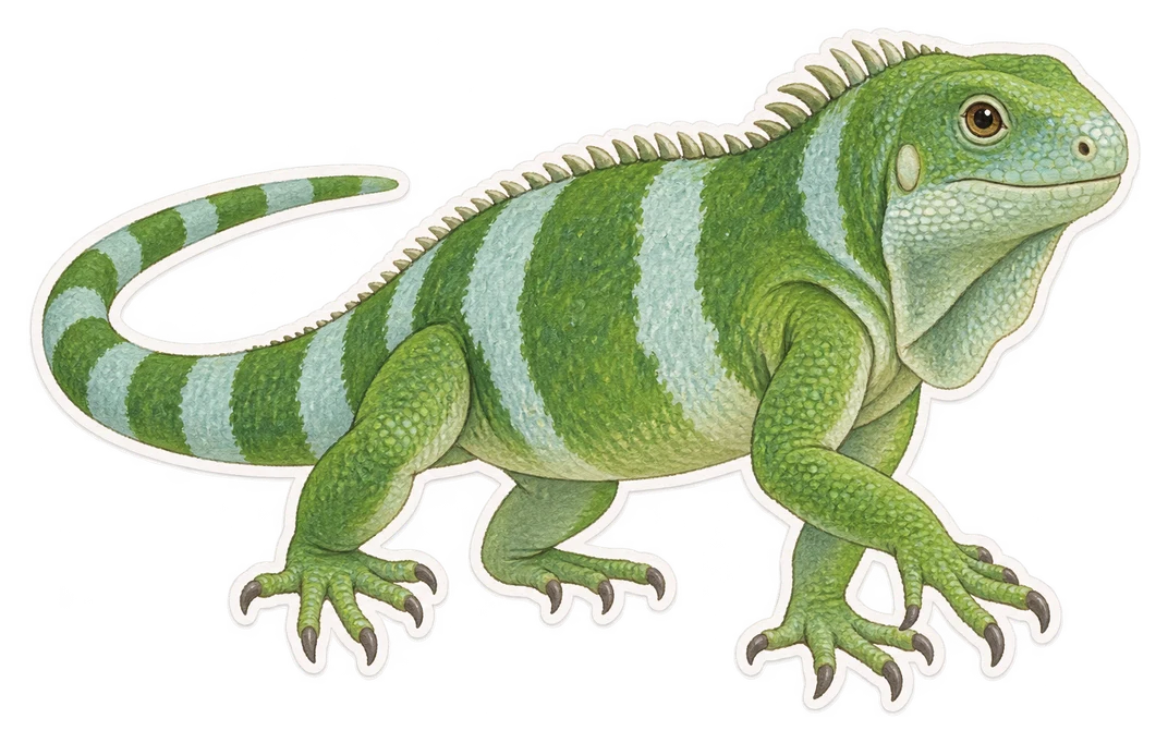 L'iguane des Fidji (Brachylophus fasciatus)