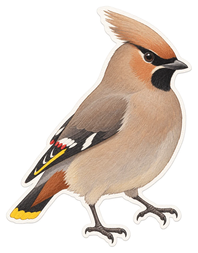 Le jaseur boréal (Bombycilla garrulus)
