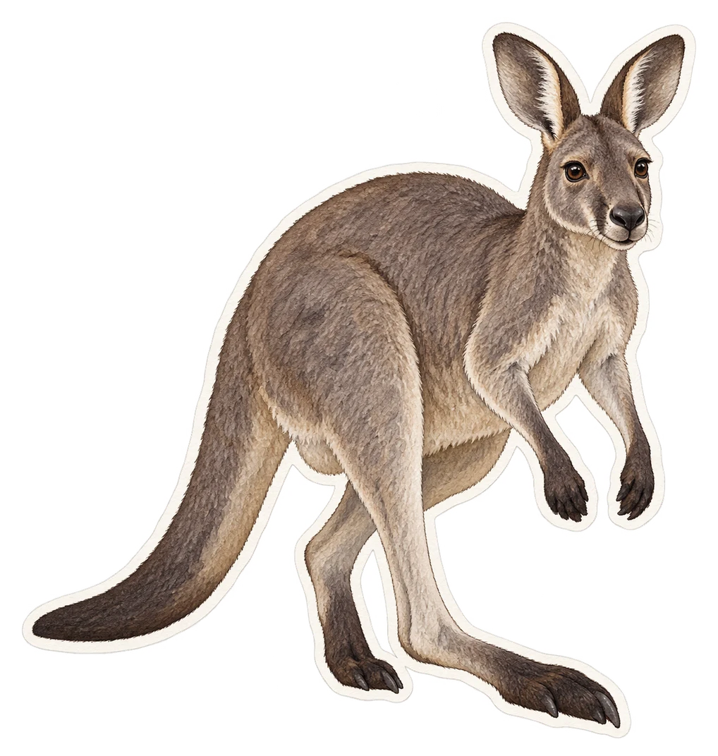 Le kangourou gris de l’Ouest (Osphranter fuliginosus)