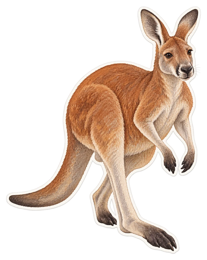 Le kangourou géant (Macropus giganteus)