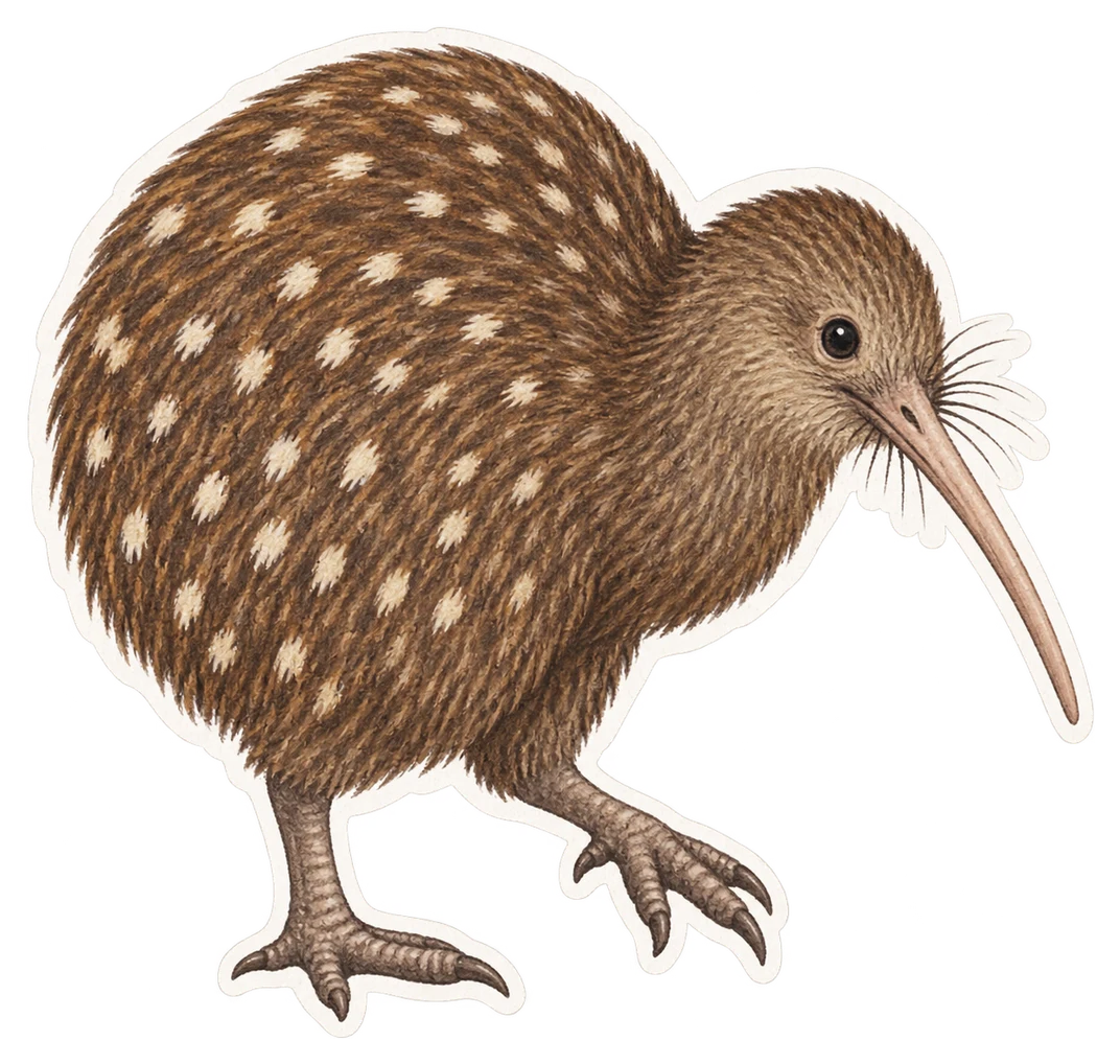 Le kiwi ponctué (Apteryx owenii)