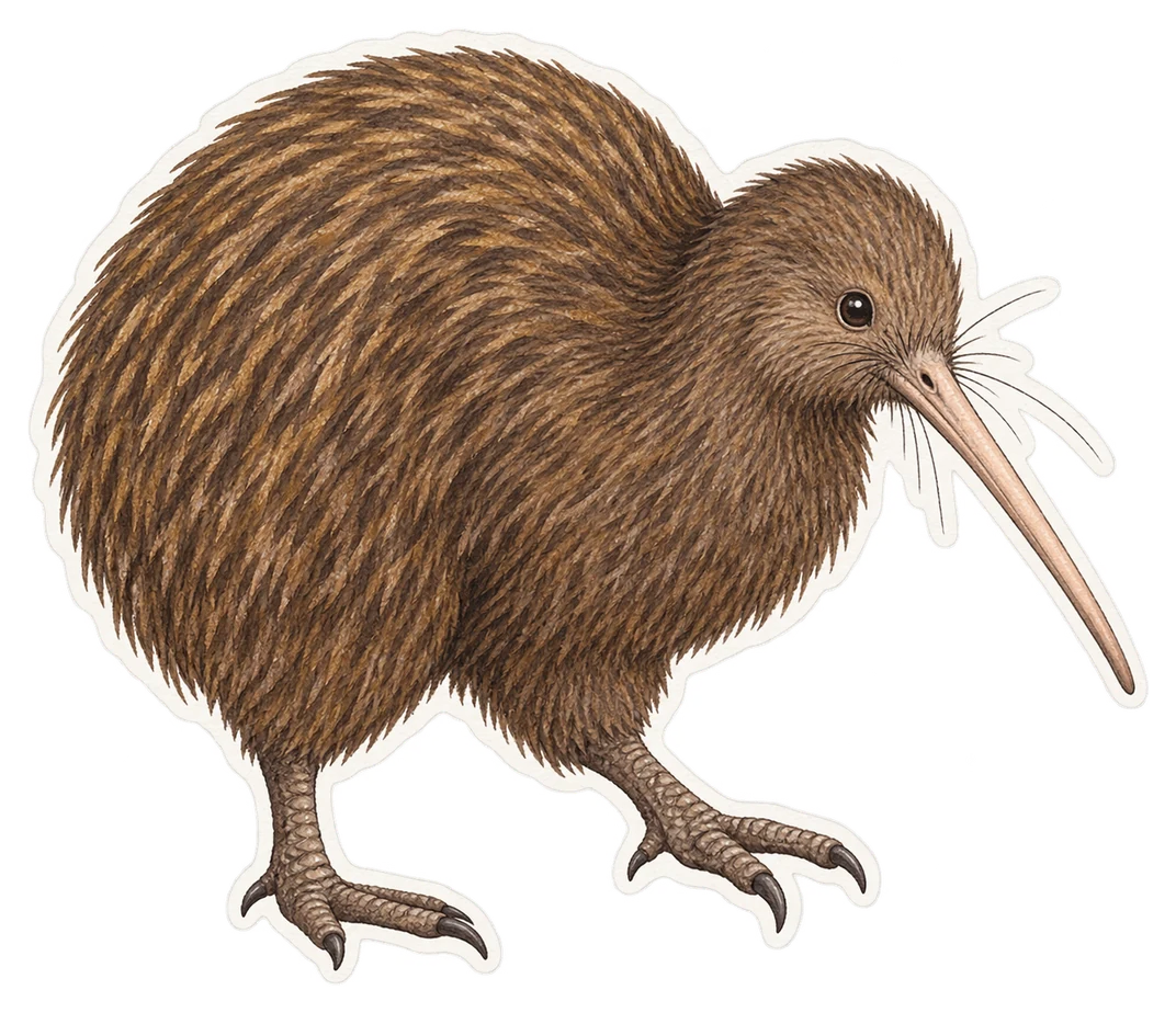 Le kiwi austral (Apteryx australis)