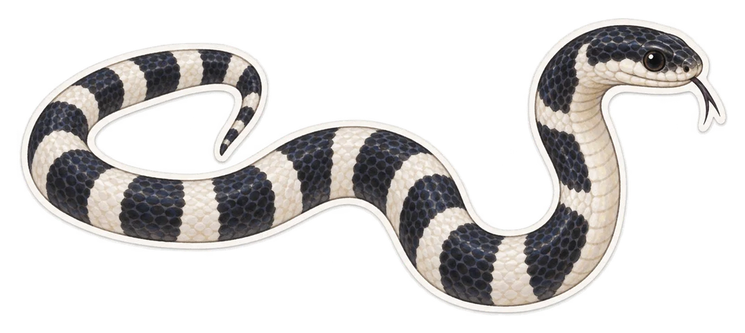 Le krait commun (Bungarus caeruleus)