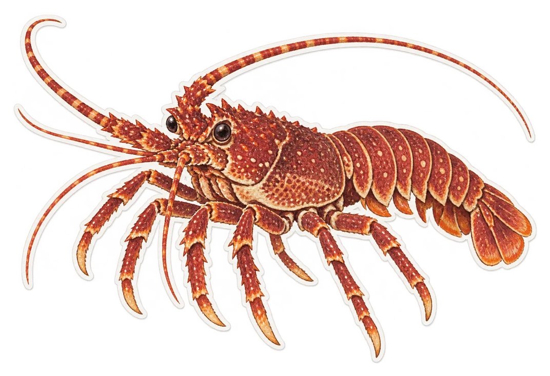La langouste rouge (Palinurus elephas)