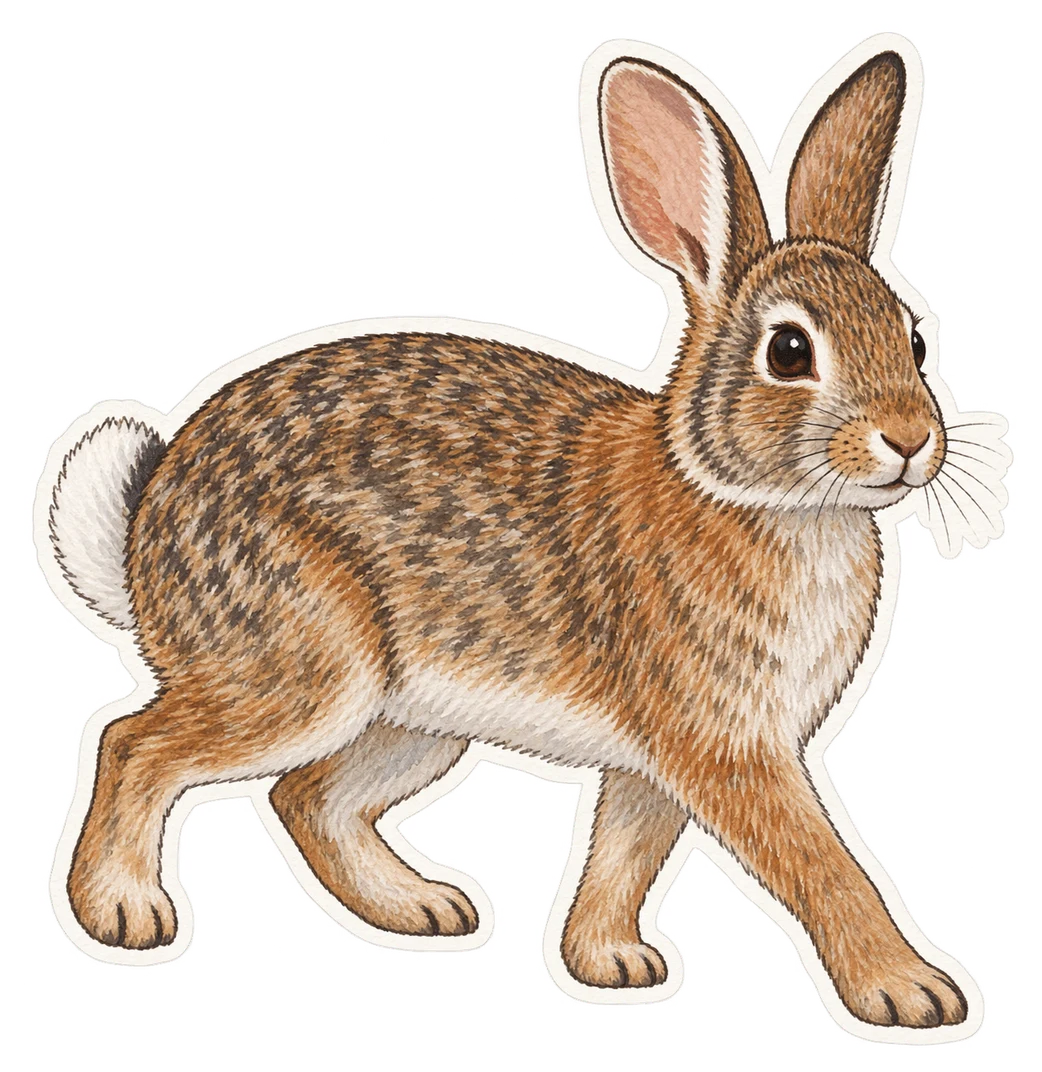 Le lapin à queue blanche (Sylvilagus floridanus)