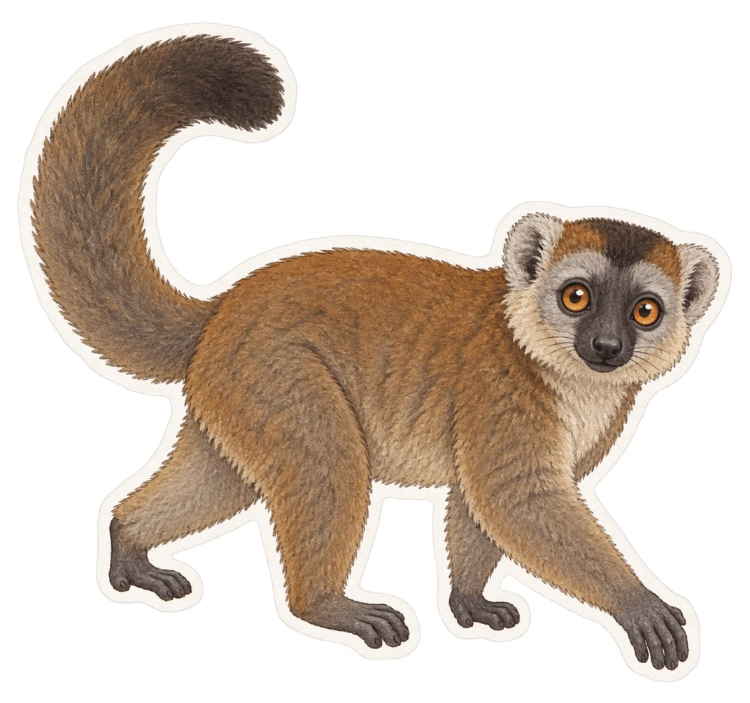 Le lémur brun (Eulemur fulvus)