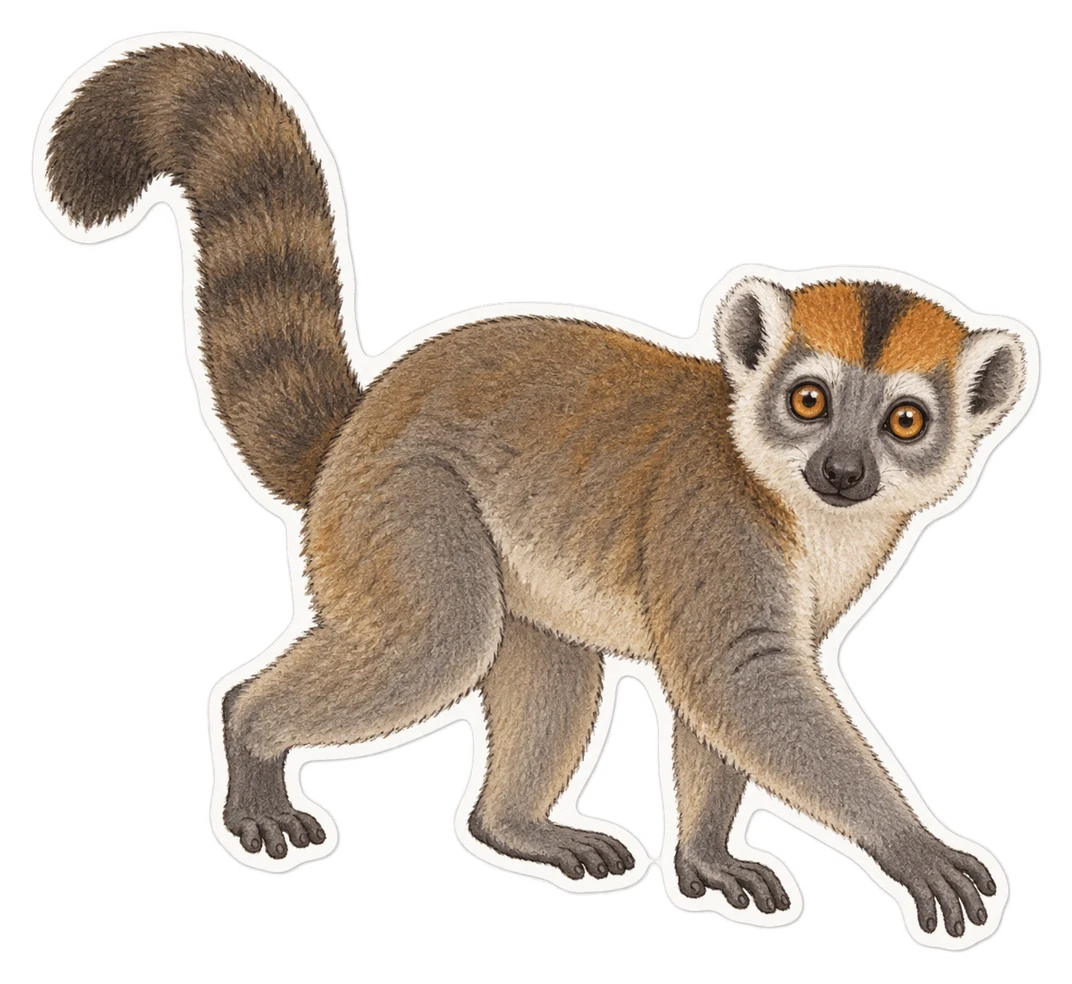 Le lémur couronné (Eulemur coronatus)