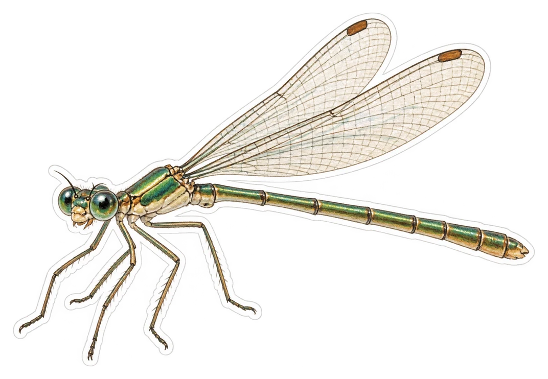 Le leste vert (Chalcolestes viridis)