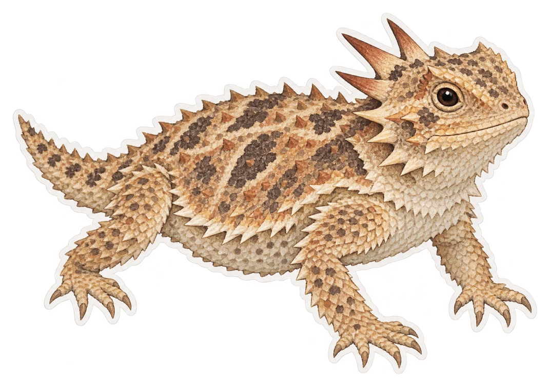 Le lézard cornu du Texas (Phrynosoma cornutum)