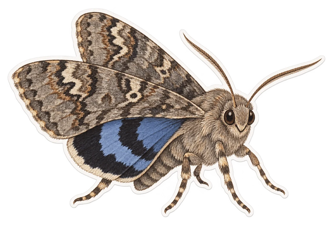 La lichénée bleue (Catocala fraxini)