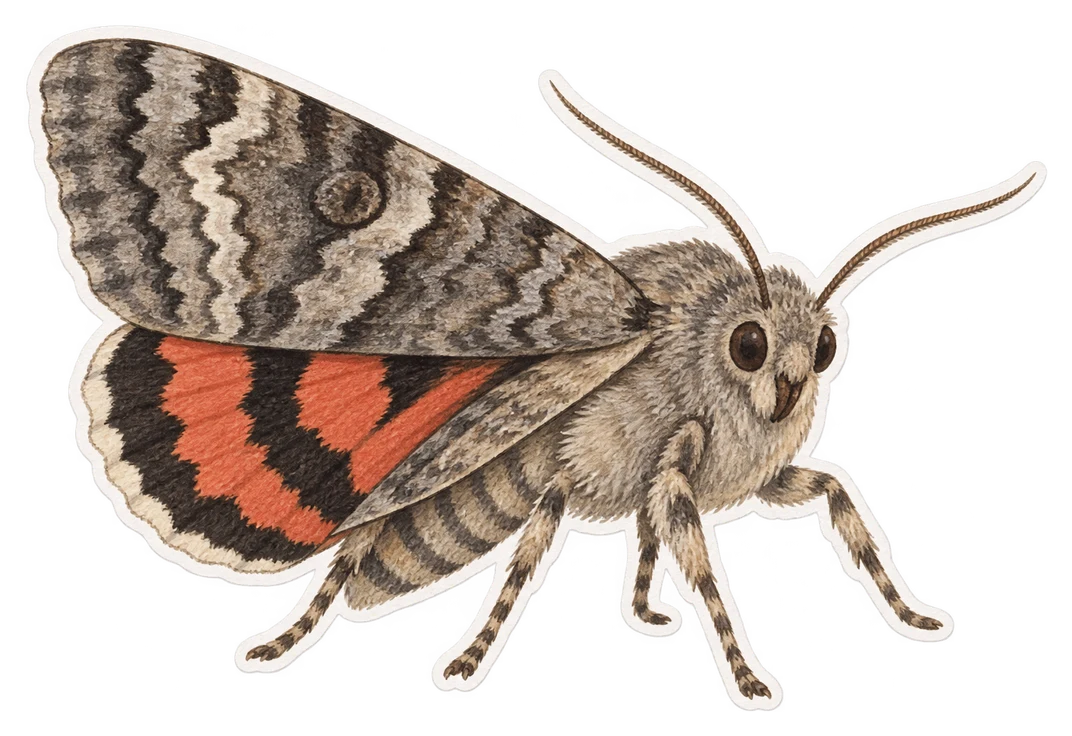 La lichénée de l'orme (Catocala elocata)