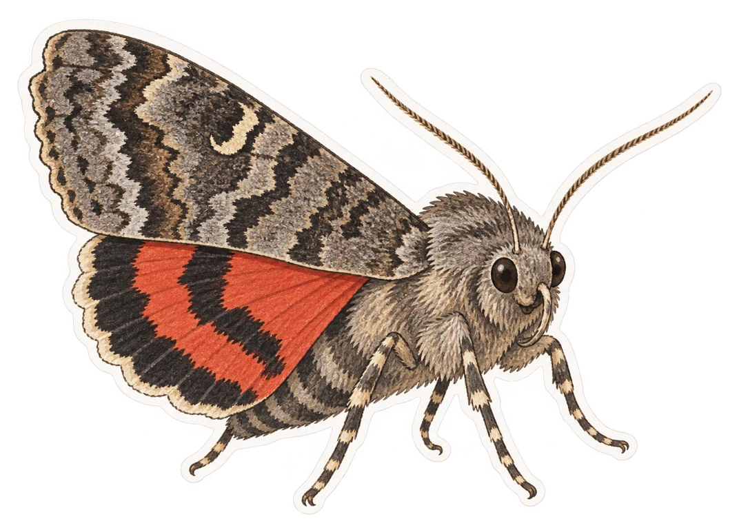 La lichénée rouge (Catocala nupta)