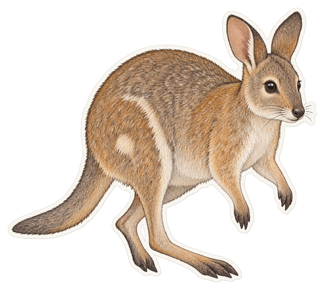 Le lièvre-wallaby oriental (Lagorchestes leporides)