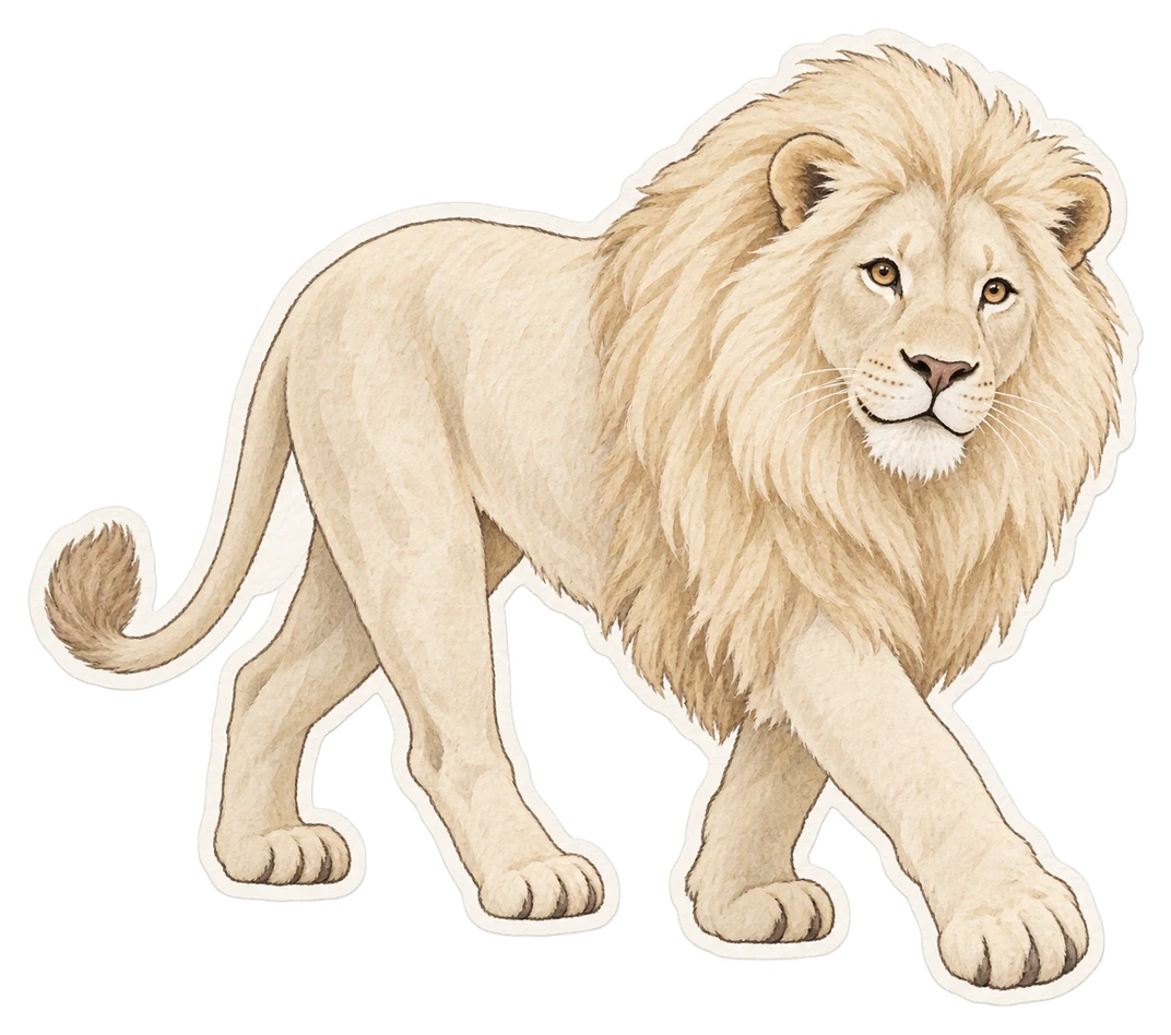 Le lion blanc (Panthera leo)