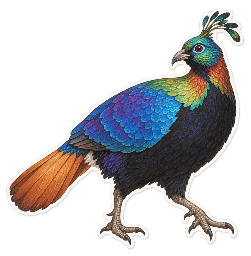 Le lophophore resplendissant (Lophophorus impejanus)
