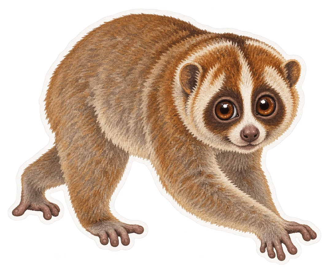 Le loris lent du Bengale (Nycticebus bengalensis)
