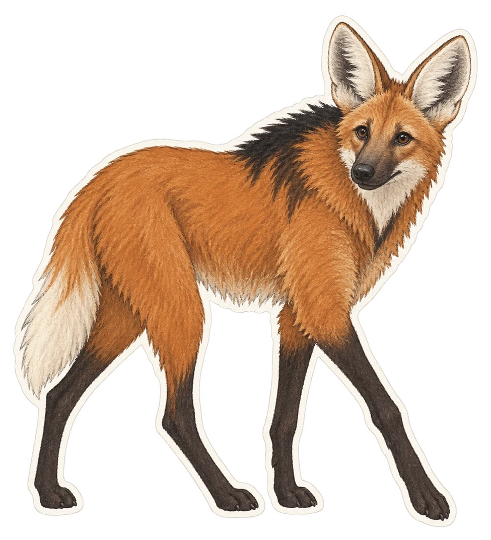 Le loup à crinière (Chrysocyon brachyurus)