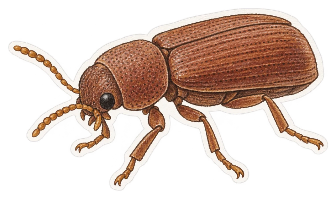 Le lycte brun (Lyctus brunneus)