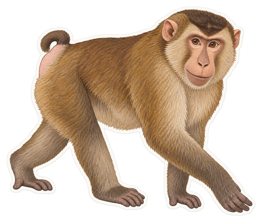Le macaque à queue de cochon du Sud (Macaca nemestrina)
