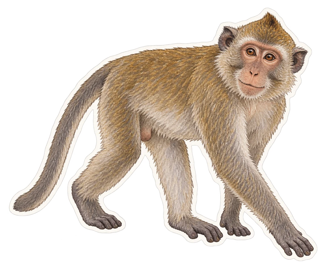 Le macaque crabier (Macaca fascicularis)