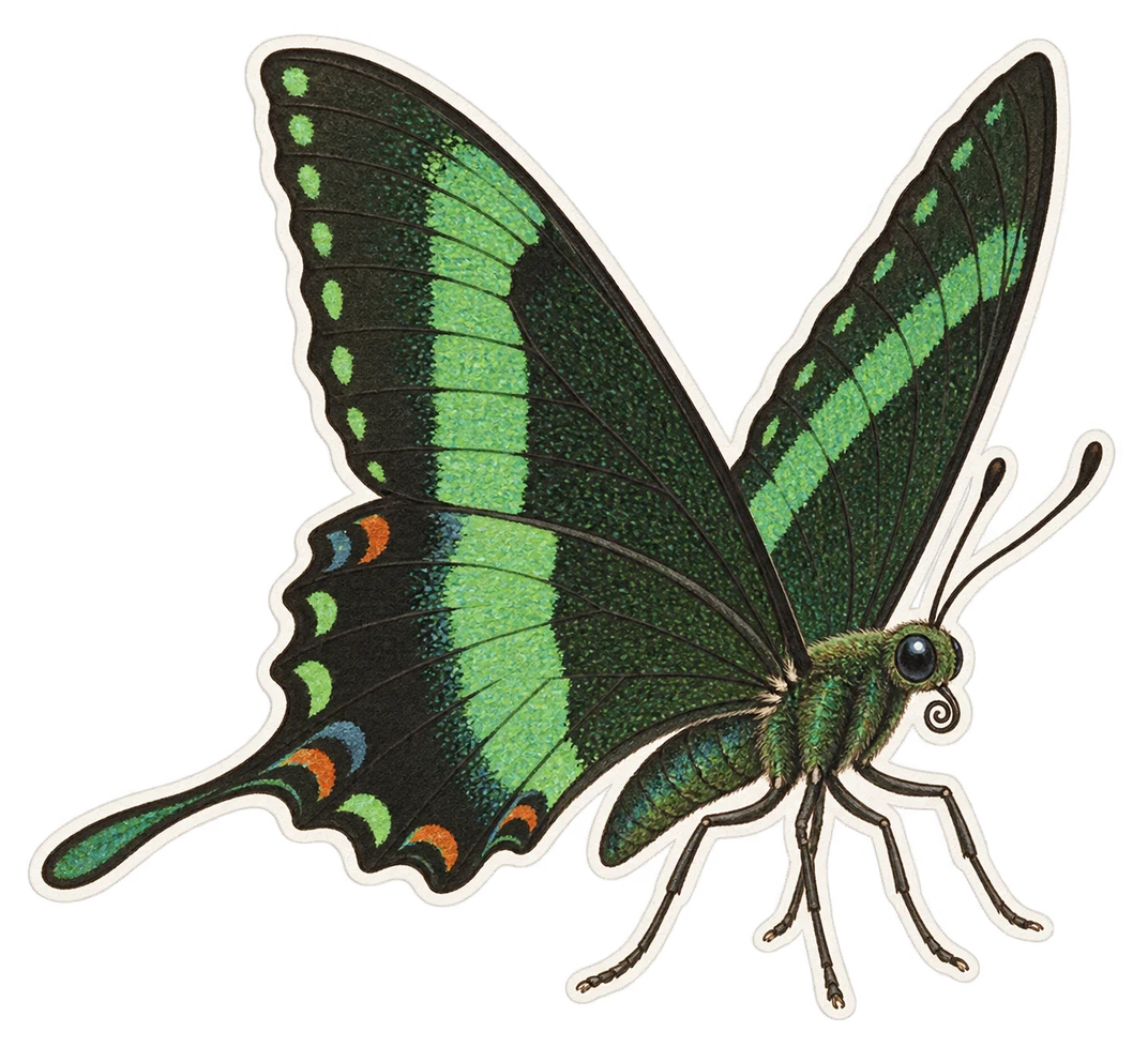 Le machaon émeraude (Papilio palinurus)