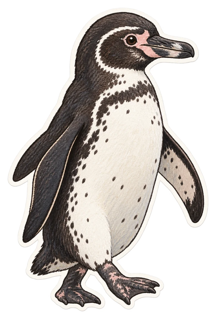 Le manchot des Galápagos (Spheniscus mendiculus)
