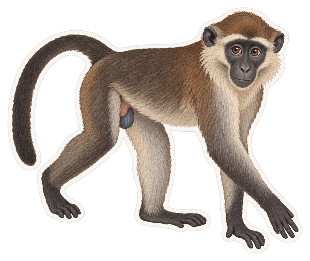 Le mangabey agile (Cercocebus agilis)