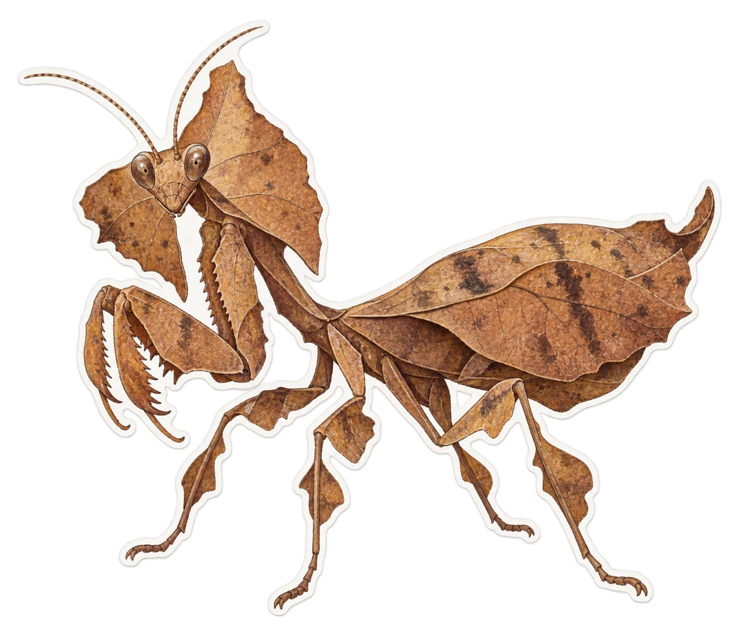 La mante feuille morte (Deroplatys desiccata)